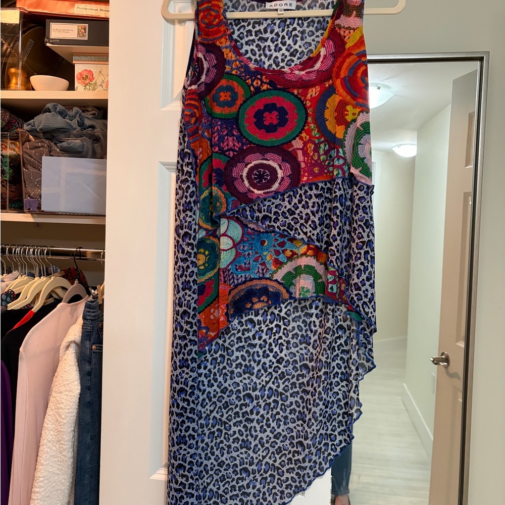Colorful Boho High/Low Top